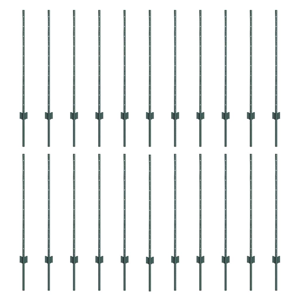 Zaunpfosten Silber 22 pcs Grün Metall