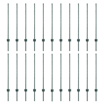 Zaunpfosten Silber 22 pcs Grün Metall