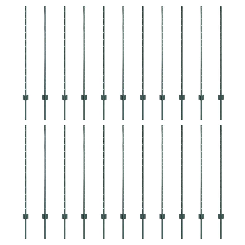 Zaunpfosten Silber 22 pcs Grün Metall