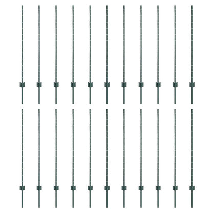 Zaunpfosten Silber 22 pcs Grün Metall