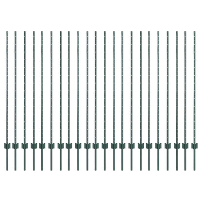 Zaunpfosten Silber 22 pcs Grün Stahl