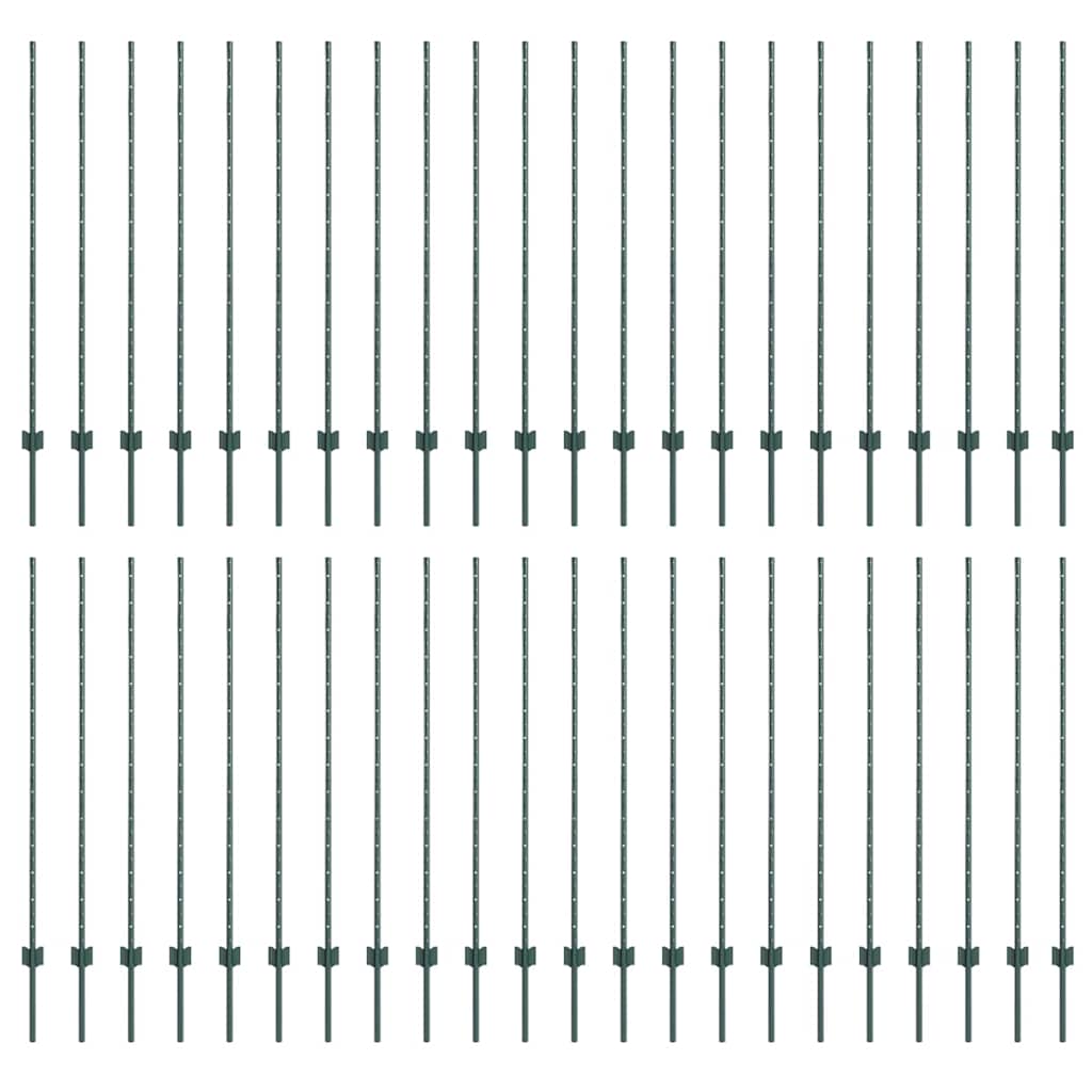 Zaunpfosten Silber 44 pcs Grün Metall