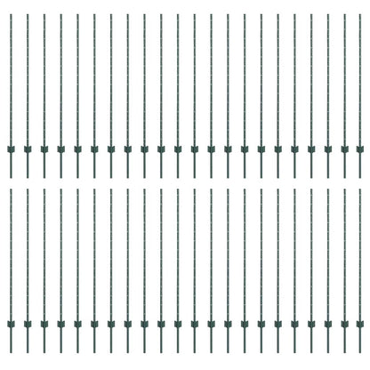 Zaunpfosten Silber 44 pcs Grün Metall
