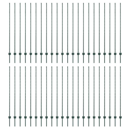 Zaunpfosten Silber 44 pcs Grün Metall