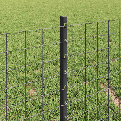 Zaunpfosten 22 pcs Grau 80 cm Stahl
