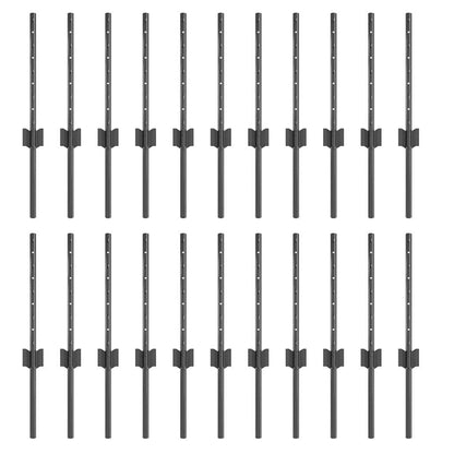 Zaunpfosten 22 pcs Grau Metall