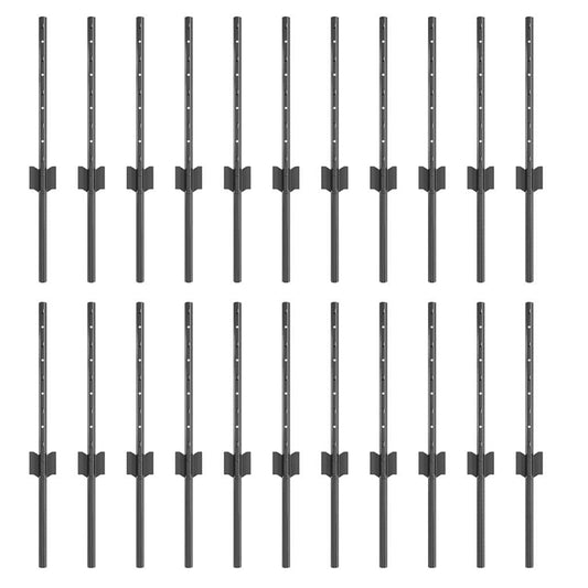 Zaunpfosten 22 pcs Grau Metall