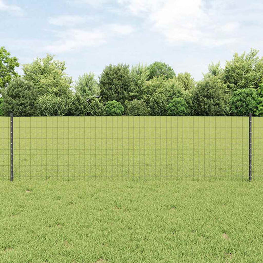 Zaunpfosten Silber 44 pcs Grau Pulverbeschichteter Stahl