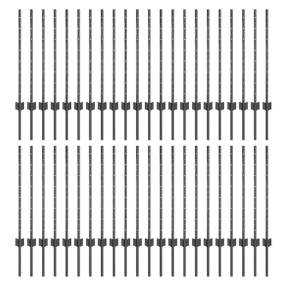 Zaunpfosten Silber 44 pcs Grau Stahl
