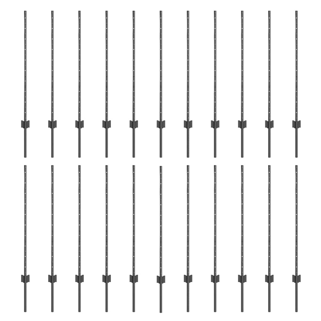 Zaunpfosten Silber 44 pcs Grau Metall