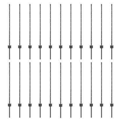 Zaunpfosten Silber 44 pcs Grau Metall