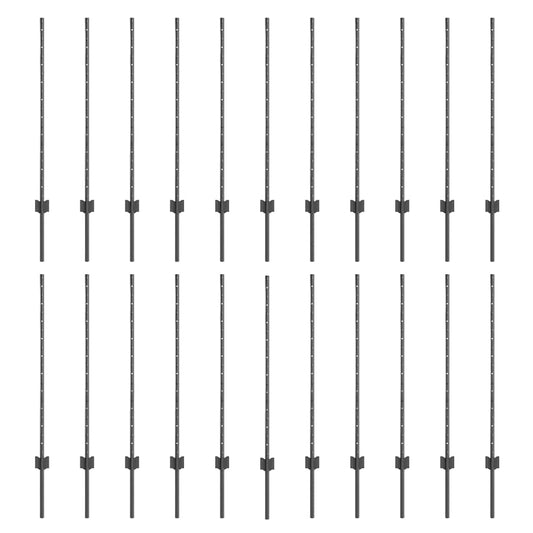 Zaunpfosten Silber 44 pcs Grau Metall