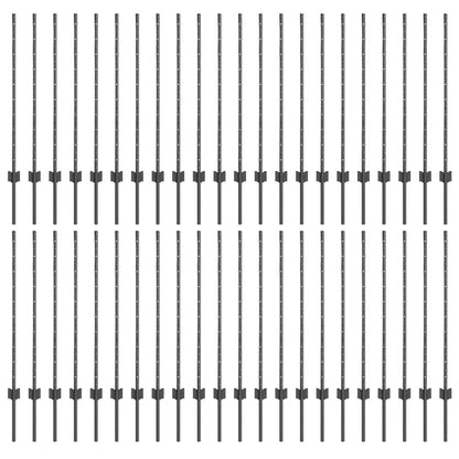 Zaunpfosten Silber 44 pcs Grau Stahl