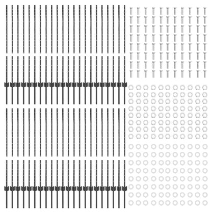 Zaunpfosten Silber 44 pcs Grau Stahl