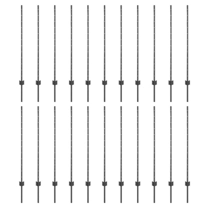 Zaunpfosten 44 pcs Grau 160 cm Stahl