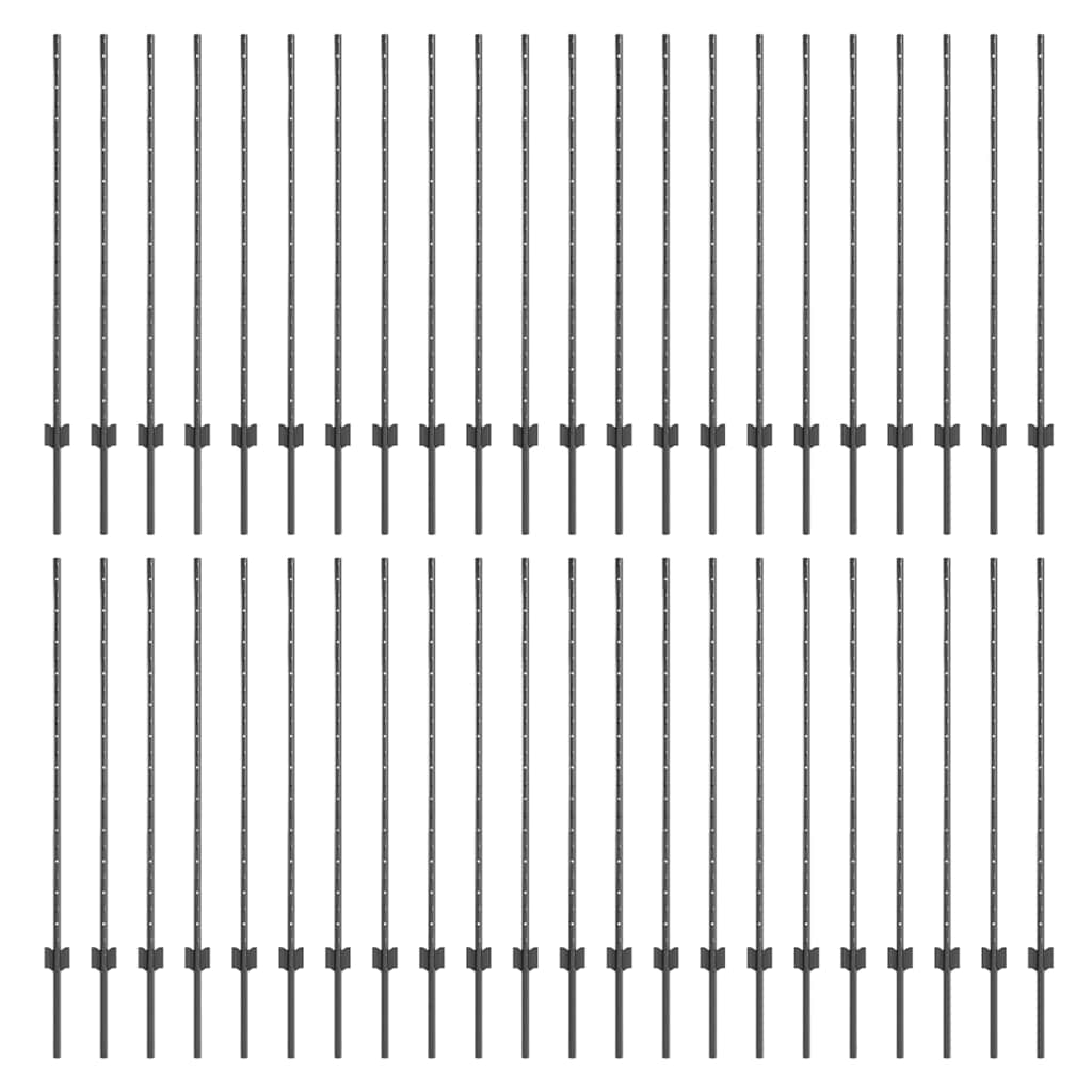 Zaunpfosten Other 44 pcs Grau Pulverbeschichteter Stahl