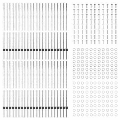 Zaunpfosten Other 44 pcs Grau Pulverbeschichteter Stahl