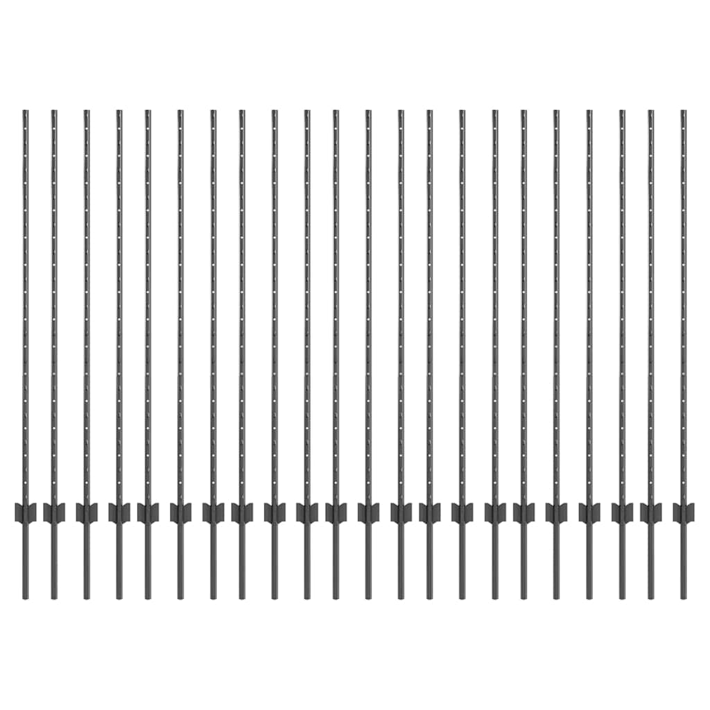 Zaunpfosten Silber 44 pcs Grau Metall