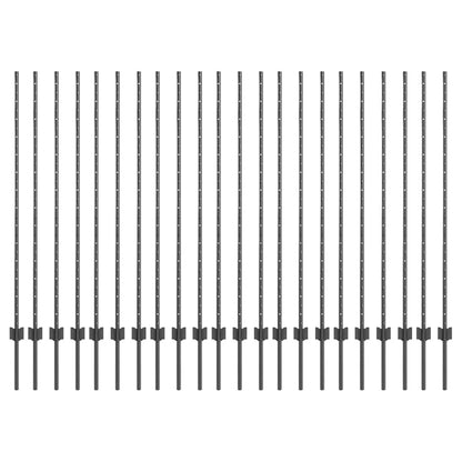 Zaunpfosten Silber 44 pcs Grau Metall