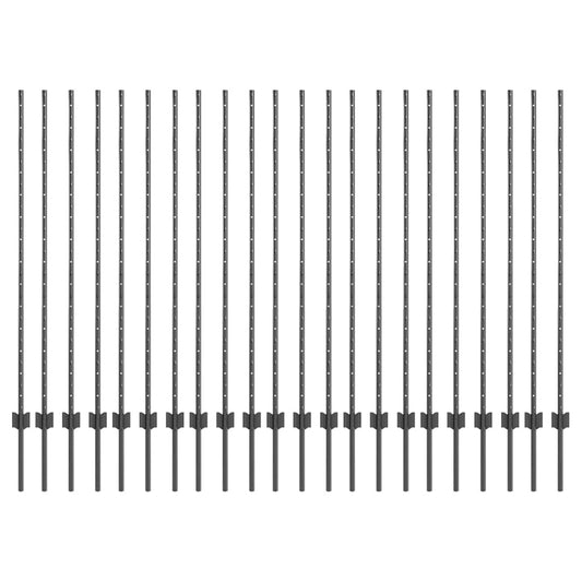Zaunpfosten Silber 44 pcs Grau Metall