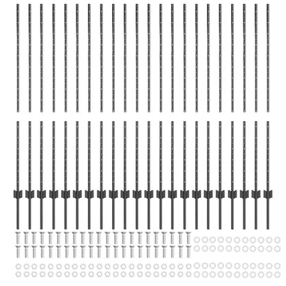 Zaunpfosten Silber 44 pcs Grau Metall