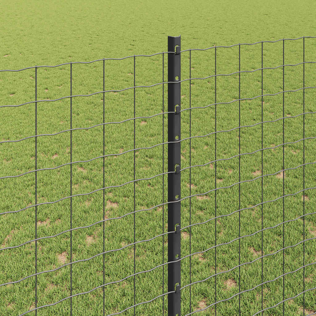 Zaunpfosten 44 pcs Grau 200 cm Stahl
