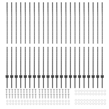 Zaunpfosten Silber 44 pcs Grau Stahl