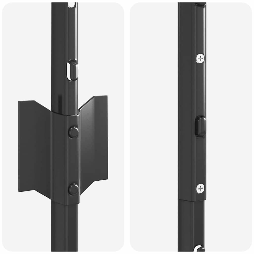 Zaunpaneele 44 pcs Grau Pulverbeschichteter Stahl