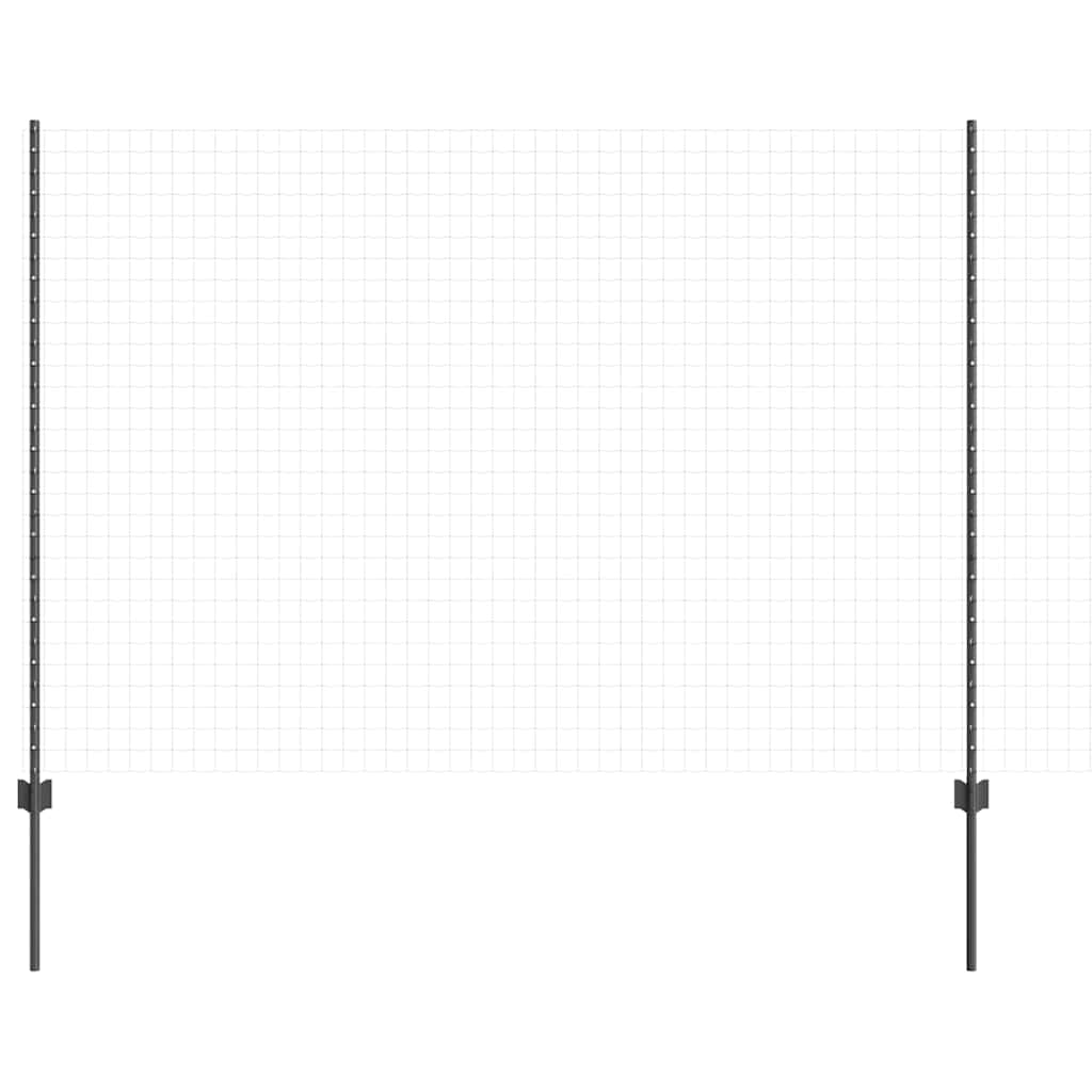 Zaunpaneele 44 pcs Grau Pulverbeschichteter Stahl