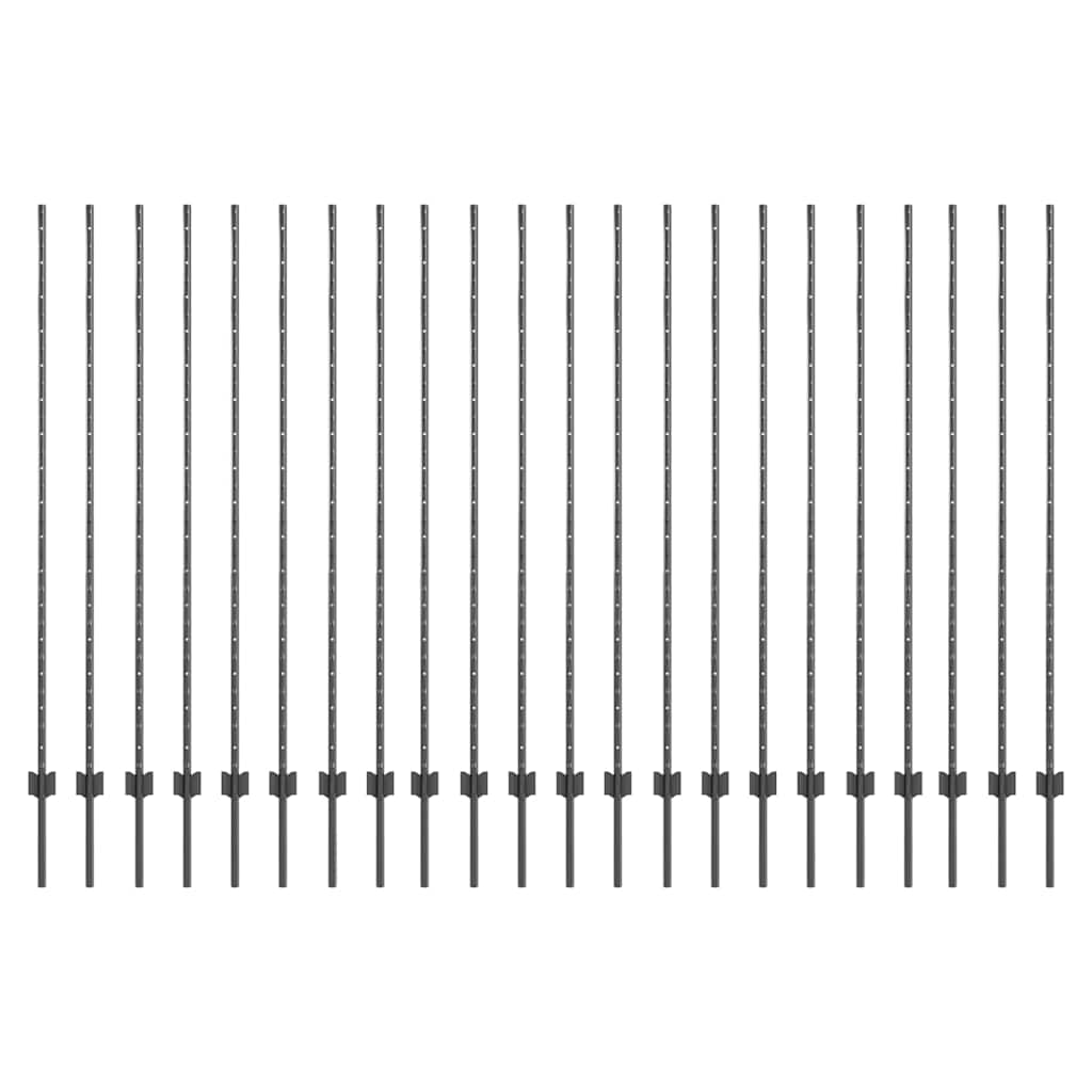 Zaunpfosten Silber 44 pcs Grau Metall