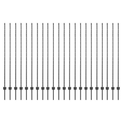 Zaunpfosten Silber 44 pcs Grau Metall