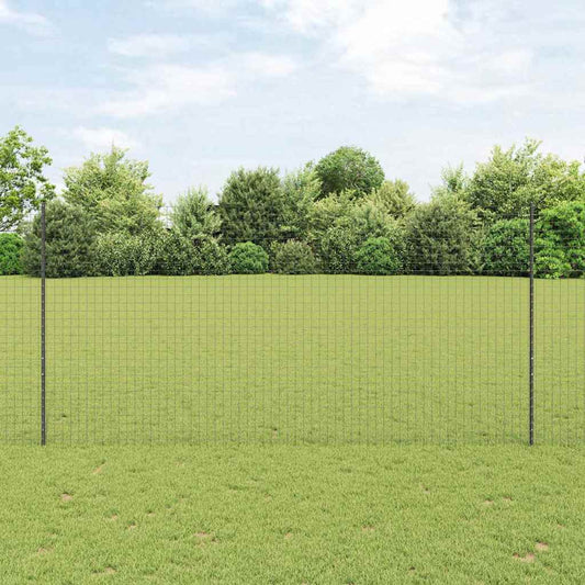 Zaunpfosten Silber 44 pcs Grau Pulverbeschichteter Stahl