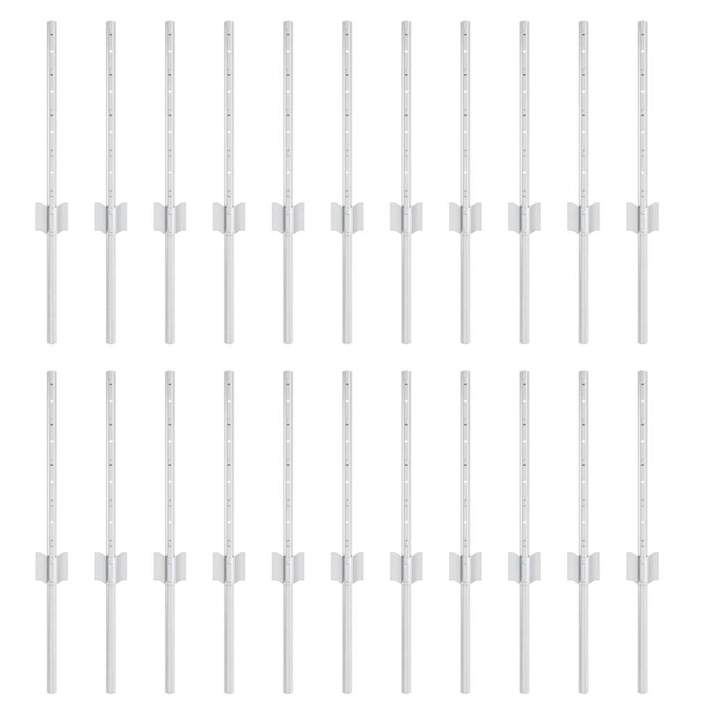 Zaunpfosten 22 pcs Silber Verzinkter Stahl