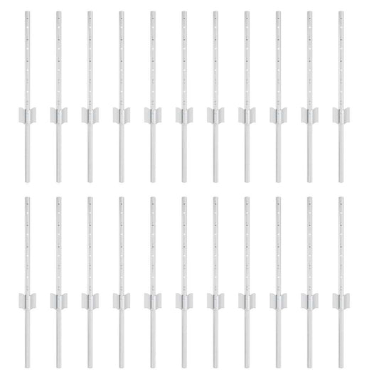 Zaunpfosten 22 pcs Silber Verzinkter Stahl