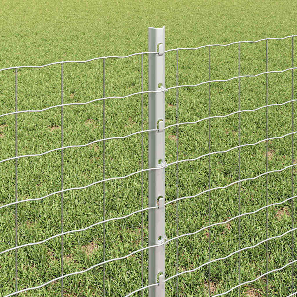 Zaunpfosten 22 pcs Silber 100 cm Stahl