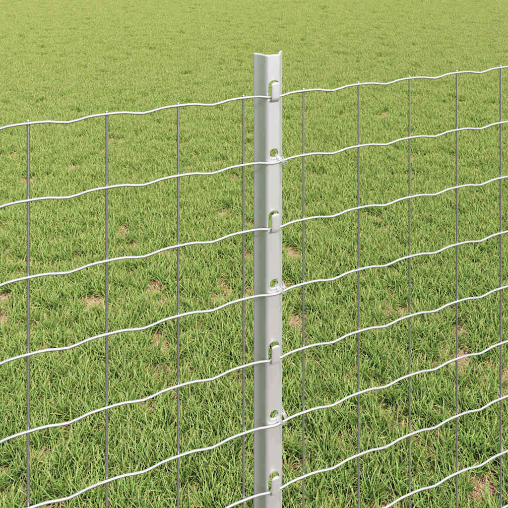 Zaunpfosten 22 pcs Silber 120 cm Stahl