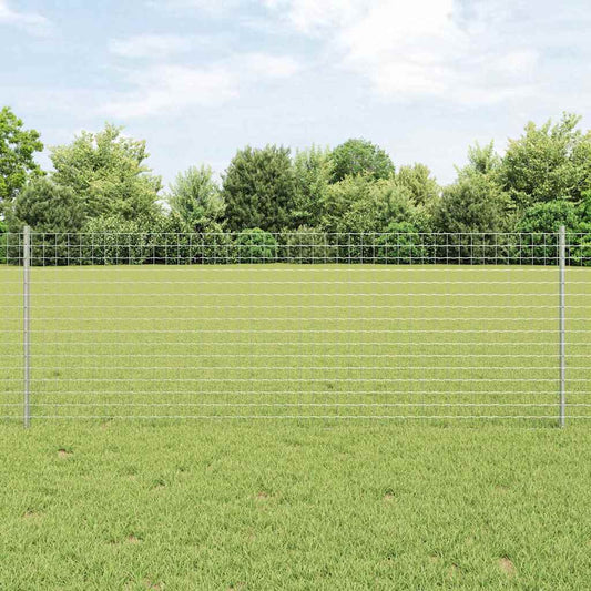 Stahlzaunpfosten 22 pcs Silber Verzinkter Stahl