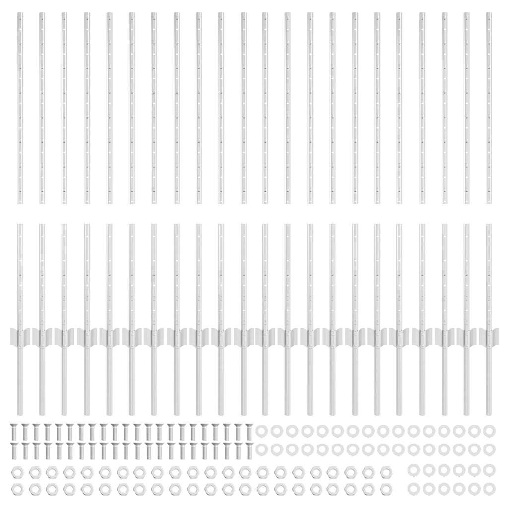 Zaunpfosten 44 pcs Silber Feuerverzinkter Stahl