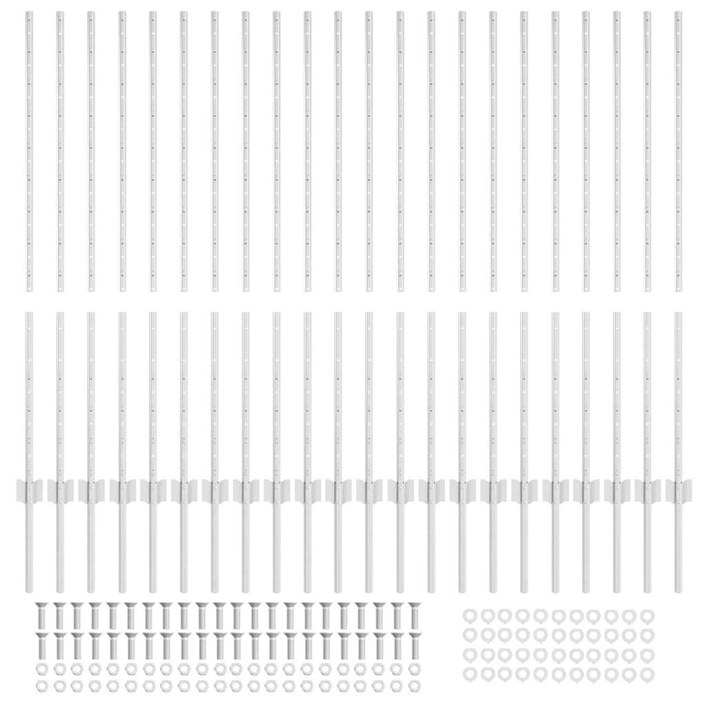 Zaunpfosten 44 pcs Silber Verzinkter Stahl