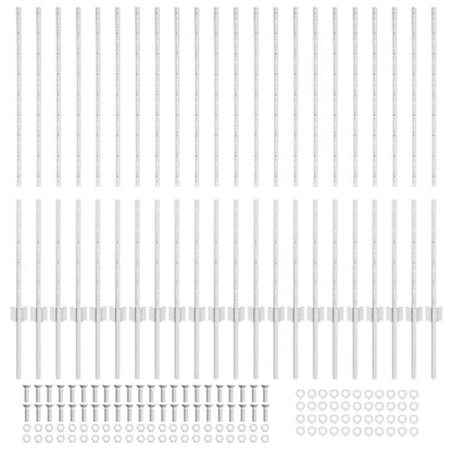 Zaunpfosten 44 pcs Silber 160 cm Stahl