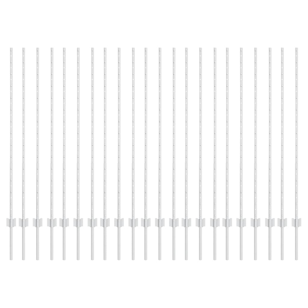 Zaunpfosten 44 pcs Silber Verzinkter Stahl