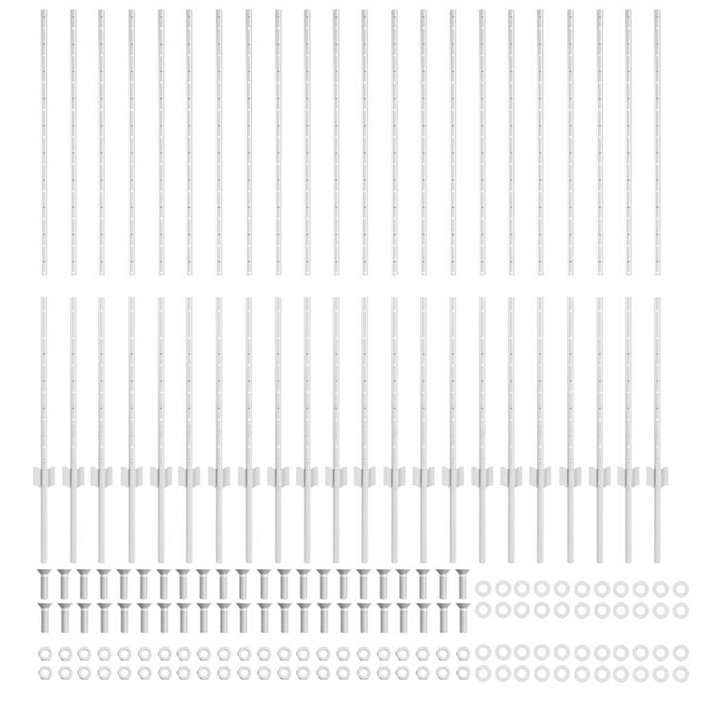 Zaunpfosten 44 pcs Silber Verzinkter Stahl