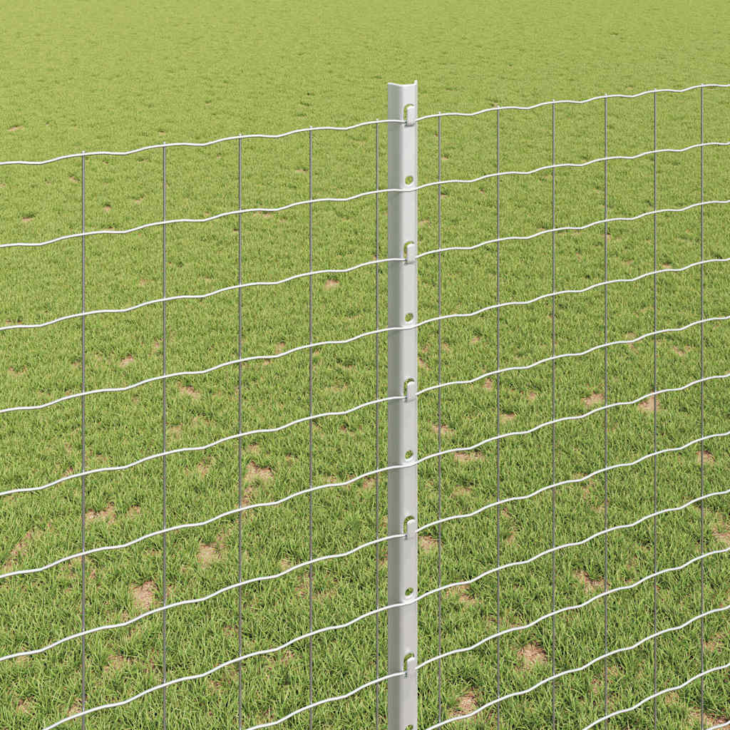 Zaunpfosten 44 pcs Silber 200 cm Stahl