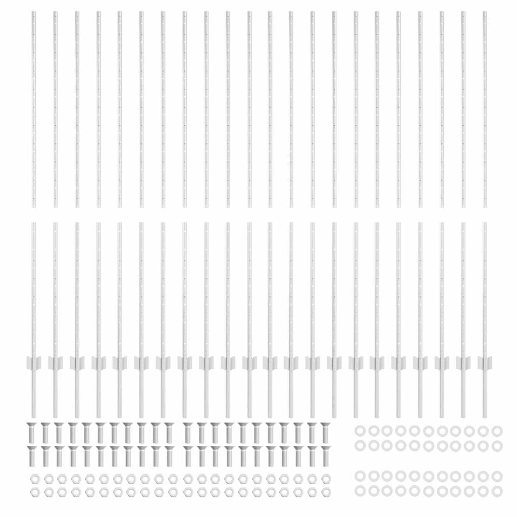 Zaunpfosten 44 pcs Silber Verzinkter Stahl