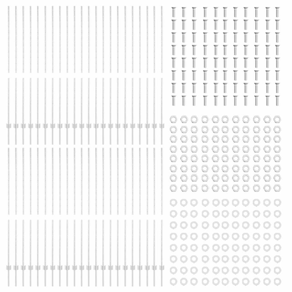 Grün Zaunpfosten 44 pcs Silber Verzinkter Stahl
