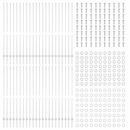 Grün Zaunpfosten 44 pcs Silber Verzinkter Stahl
