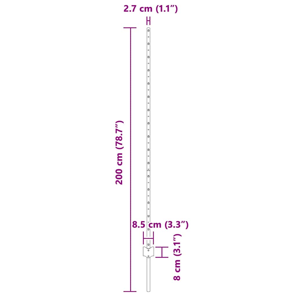 Grün Zaunpfosten 44 pcs Silber Verzinkter Stahl