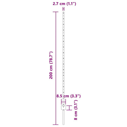 Grün Zaunpfosten 44 pcs Silber Verzinkter Stahl