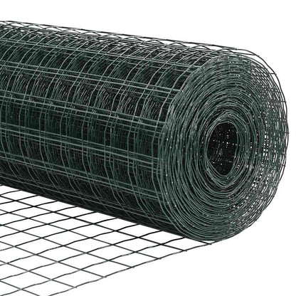 Zaun mit Pfosten Grün 0,6 x 10 m Stahl