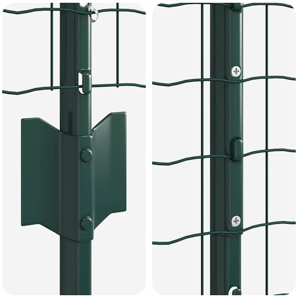 Zaun mit Pfosten Grün 1.2 x 10 m Stahl